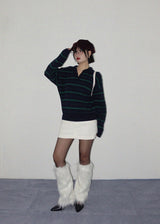 ファーレッグウォーマー(WHITE, BLACK 2COLORS!)