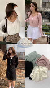Creamy V-neck cardigan