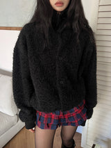 [UNISEX] オーバーフィットソフトヘアハイネック長袖カーディガン (3 colors)