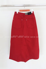 4 color cotton maxi long skirt