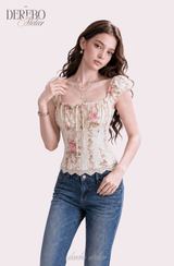 Flora Lace Bustier Blouse