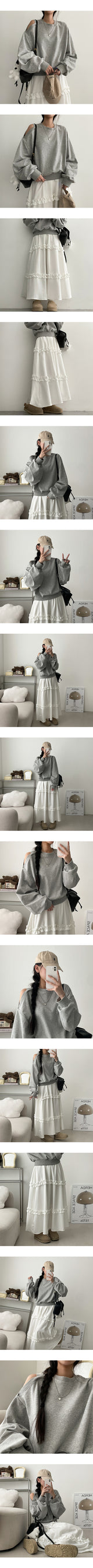 Rudy Unbalanced Open Shoulder Cropped Sweatshirt