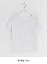 サランカラーレイヤードベーシックラウンド半袖Tシャツ