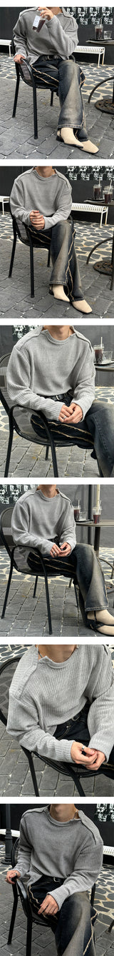 [Unisex] ダブルショルダーボタンニット(4color)