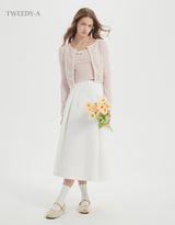 May pintuck flare long skirt
