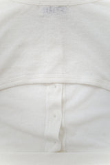 Linen blend Cutout top, Ivory
