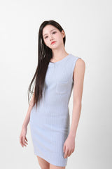 Simple Sleeveless Mini Onepiece Blue