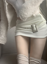 Gant Belt Knit Skirt (ivory)