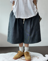LINEN TWO PINTUCK BERMUDA🩵💙2COLOR 2SIZE