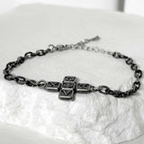 ss-Riversivle symbol cross bracelet_black