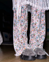 Flower All-Over Pleated Banding Pants