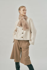 MOLLI RING fur muffler [beige]
