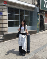 リボンブーツカットパンツ