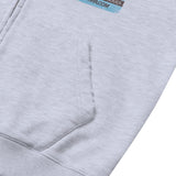 Sound wave artwork damage washing hoodie zip-up (Melange)