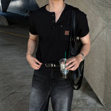 LMN Rivet 3 Button Waffle Short Sleeve Tee (3 colors)