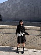  RIBBON TULLE MINI SKIRT