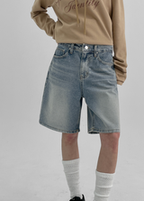 [B-DENIM] エッセンシャルハーフショーツ 040