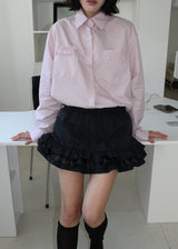 STRIPE FRILL SHIRT
