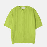 Pleddy Cotton Knit Short Sleeve Cardigan (4color)