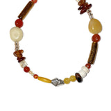 karen silver brown gemstone bracelet 