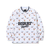 BSRBT SPORTY PULLOVER SNAP JACKET - WHITE/BEIGE