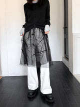  TUCK TULLE MESH SKIRT