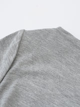 アンバランスオフショルダーシャーリングベーシック長袖Tシャツ