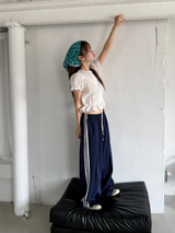 pintuck wide track pants 