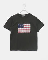 Ktin American Flag Patch Lace Short-Sleeved T-Shirt