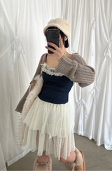 COLLAR BOLERO KNIT CARDIGAN (5COLORS!)
