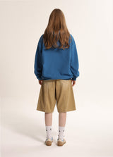 Crack Printed Logo Hood - Blue