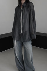see-through overfit twinkle shirt (4color)