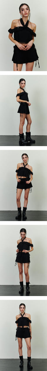 ROSALIE FRILL TOP black