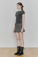 フラジャイルグラフィックTEE charcoal