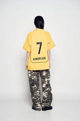 25SS カラーリングパイピングフットボールジャージ半袖Tシャツ イエロー