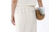 KNIT TEXTURE LONG SKIRT_IVORY