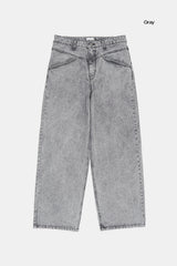 フロントヨークストーンウォッシュデニムパンツ