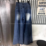 ラップウォッシングワイドデニム-パンツ