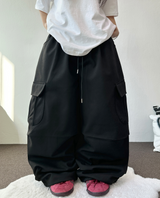 HARDY EVEN TWO PINTUCK BALLOON CARGO LONG PANTS🩶🖤2COLOR