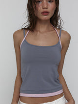 Layered Halter Top_Grey