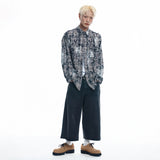 Washed Painted Check Shirt - CHARCOAL