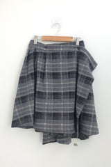 Charcoal Blend Checkered Layered Skirt