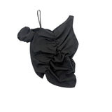 ONE-SHOULDER SHIRRING BLOUSE_BLACK