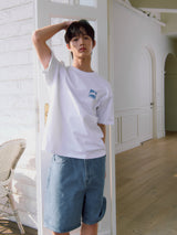 RABBIT T-SHIRT_White/Blue