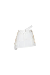  UNBALANCE CAGO SKIRT PANTS / WHITE