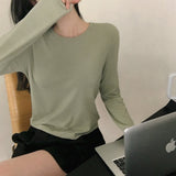 [MADE] クロン ラウンドネック 無地長袖Tシャツ