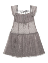 フラワー メッシュ ドレス(GREY)