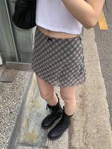 チェックシフォンミニスカート (4C)