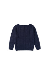 Cinnamon cable knit_navy