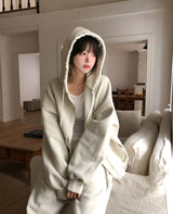 Tain Brushed Pigment Two-Way Zip-Up Hoodie